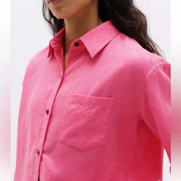 Athleta Retreat Linen Linen Button Down top. XL - Picture 12 of 14